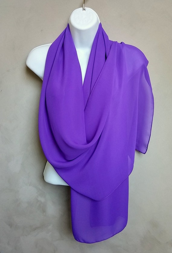 Purple Scarf, Purple Wrap, Chiffon Purple Stole, Sheer Purple Wrap, Purple Scarf Wrap, Purple Wrap Scarf, Purple Chiffon Wrap, Wedding Wrap