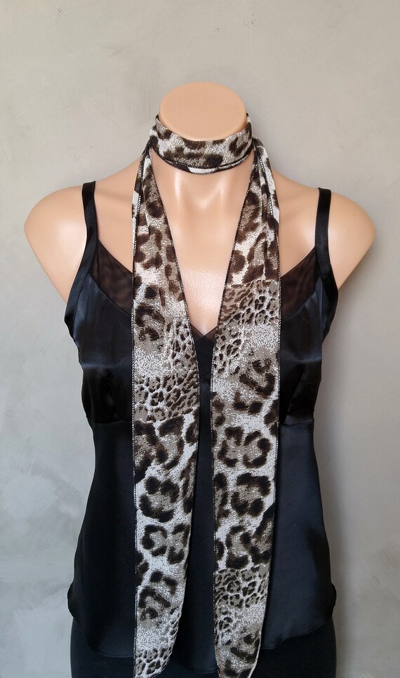 Black Choker, Animal Print Choker, Black Wrap Choker, Skinny Scarves, Sheer Chokers, Black Wrist Scarf, Free Shipping, Choker Necklaces