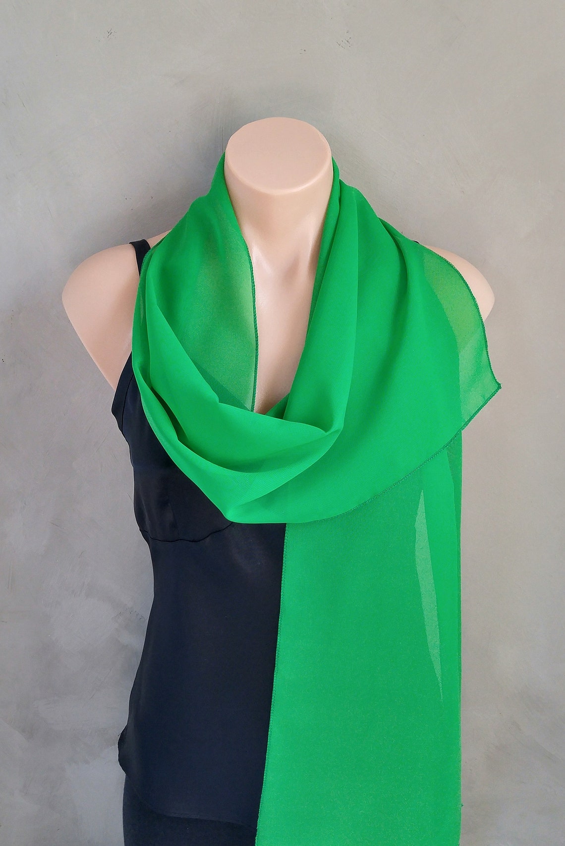 Kelly Green Scarf Green Neck Wear Head Wrap Hair Scarf Etsy