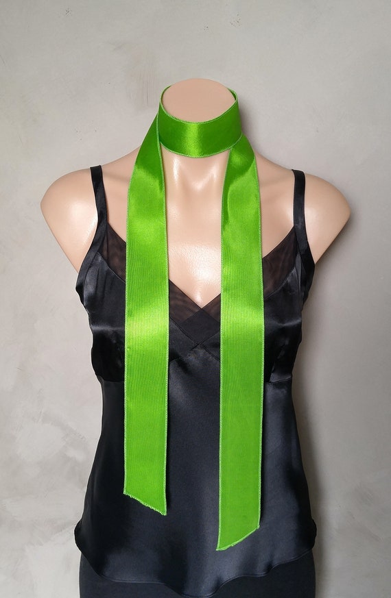 Skinny Scarf, Choker Scarf, Lime Green Scarf, Green Skinny Scarf, Choker Scarves, Daphne Costume Scarf, Daphne Green Scarf, Daphne Scarf