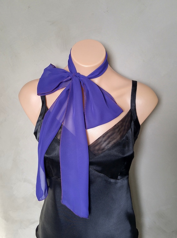 Hair Scarf, Mini Scarf, Purple Hair Scarf, Skinny Scarves, Choker Scarf, Hat Scarf, Ponytail Scarf, Hair Scarves, Purple Skinny Scarf, Ascot