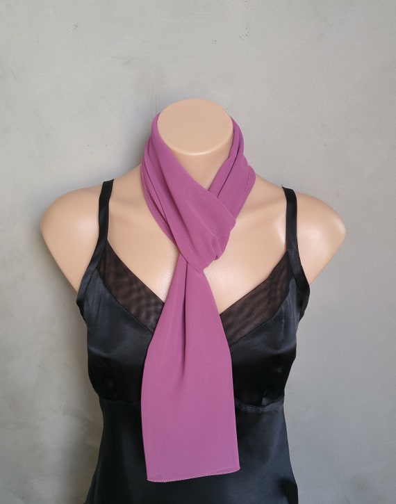 Purple Scarf, Mauve Scarves, Blythe Rose Scarf, Sheer Chiffon Scarf, Free Shipping, Rose Scarves, Sheer Mauve Scarf, Sheer Purple Scarf