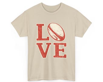 Rugby Love-T-shirt: vintage koffieboonafbeelding, uniseks shirt