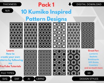 Kumiko Patterns: Geometric Lasercut Designs SVG Bundle (Digital Download)