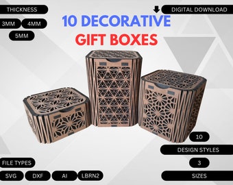 Kumiko Wooden Box Template: Laser Cut Storage Box SVG (Digital Download)