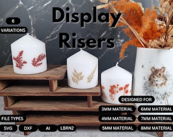 Laser Cut Display Riser Set, Home Decor Display Files (Digital Download)