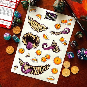 Foglio di adesivi "Tutto è un mimo trasparente", adesivo divertente dnd, dungeons and dragons, regalo DM, adesivi dnd, regalo ttrpg