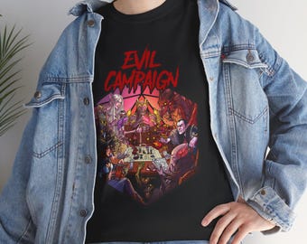 Evil campaign Unisex Heavy Cotton Tee, DnD T-shirt, villain Tshirt, Rpg player gift, nerdy tee