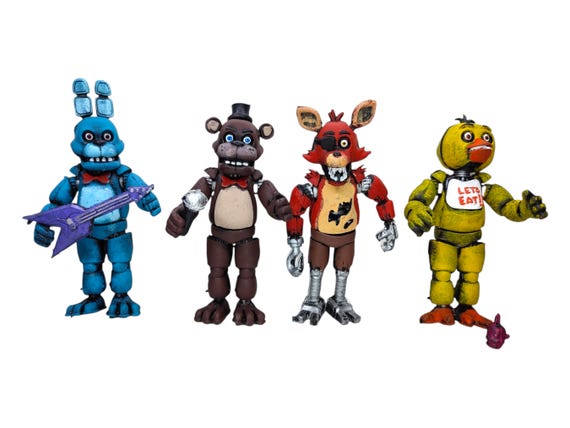 Paquete FNAF De 4 Figuras De Juguete Animatrónicas De Five Nights