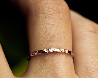 Sunrise ring- dainty wedding band- celestial stacking ring- SUNRISE- Available in solid 10k, 14k, 14k rose gold or 14k gold filled