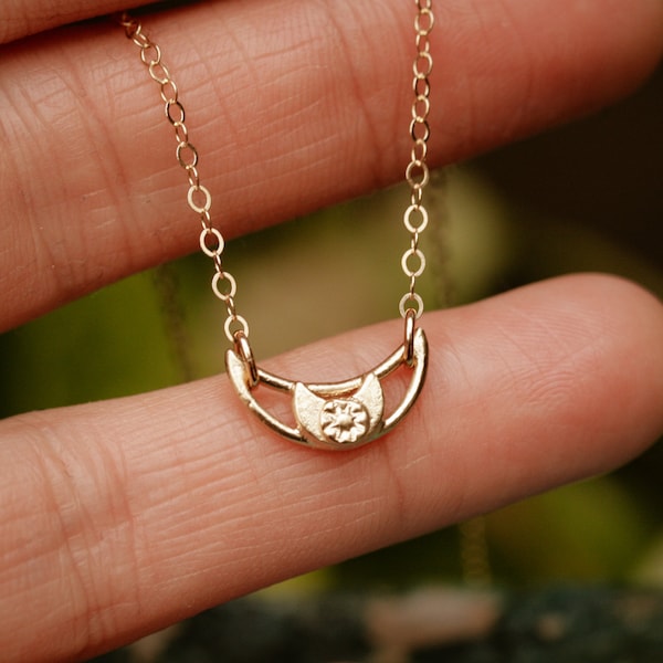 moon and star necklace dainty gold moon necklace silver moon necklace celestial jewelry tiny gold moon and star necklace MOONLIGHT NECKLACE