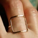 Square Ring Solid Gold Ring Geometric Ring Silver Square Ring 10k Gold ...