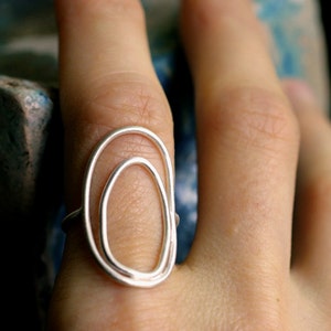organic circle ring minimalist ring modern ring large circle ring statement ring brass ring silver ring simple cocktail ring RESERVOIR RING