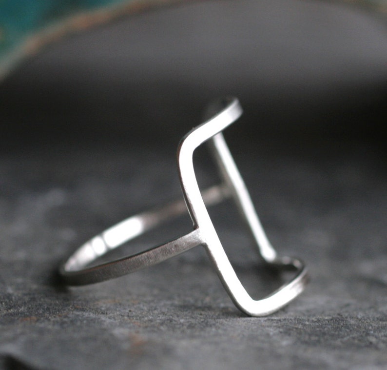 square ring solid gold ring geometric ring silver square ring 10k gold ring 14k gold ring minimalist ring simple square ring big SQUARE RING