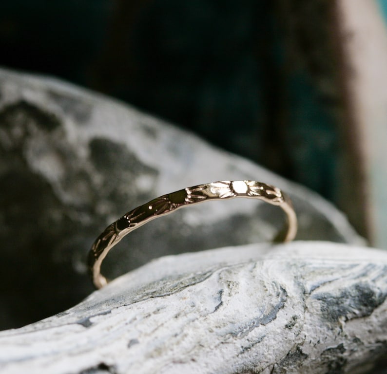 Original gold sun rays ring celestial band hand stamped dainty ring GOLD SUNBEAM-Available in solid 10k, 14k, 14k rose or 14k gold filled image 3