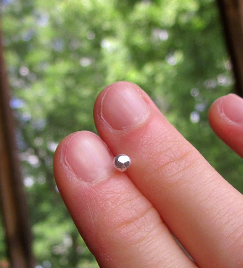 faceted silver studs tiny silver studs modern silver ball studs sparkly stud earrings silver dot studs simple everyday studs GLIMMER STUDS