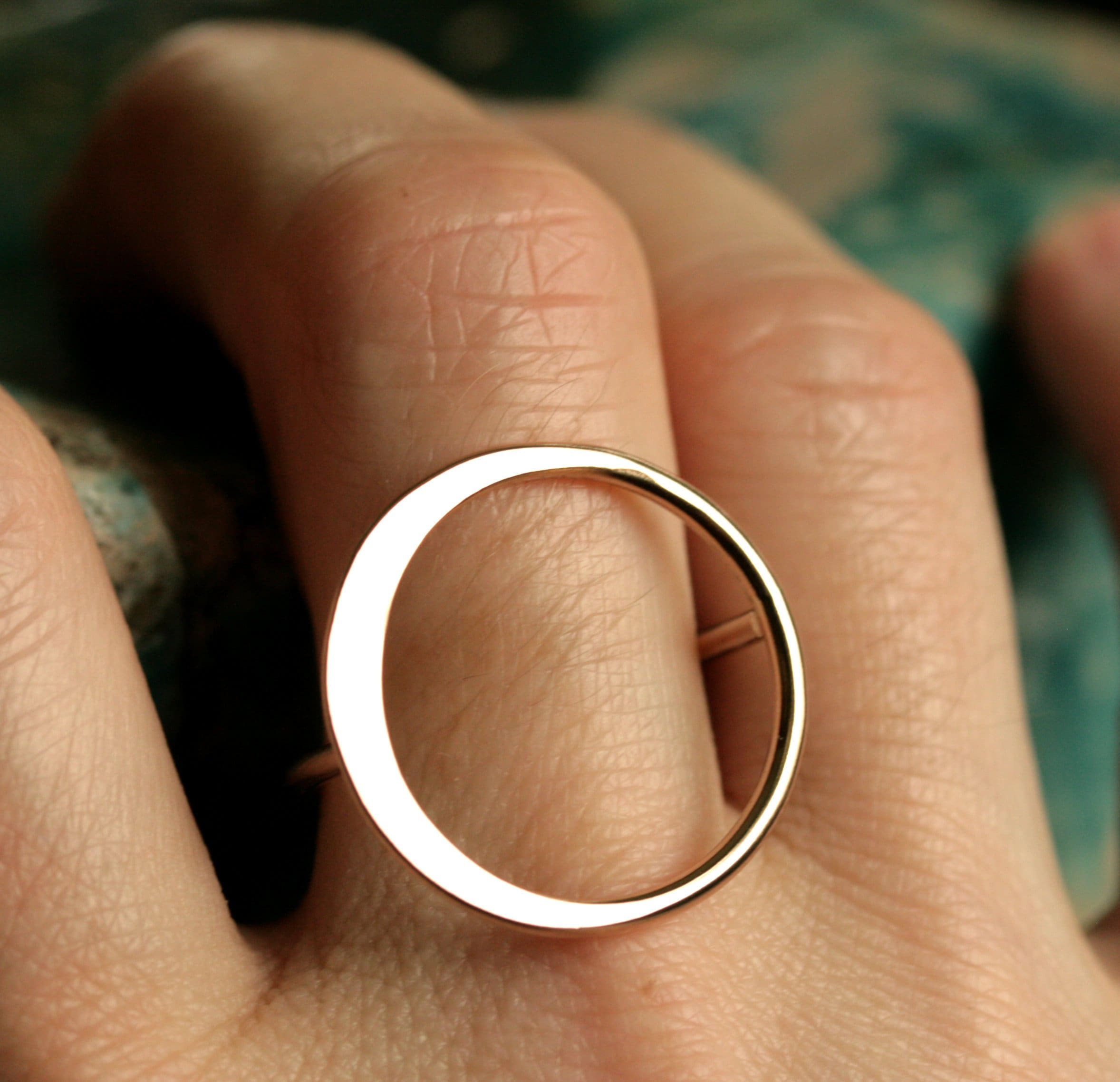 Eclipse ring large circle ring sterling silver eclipse jewelry Etsy