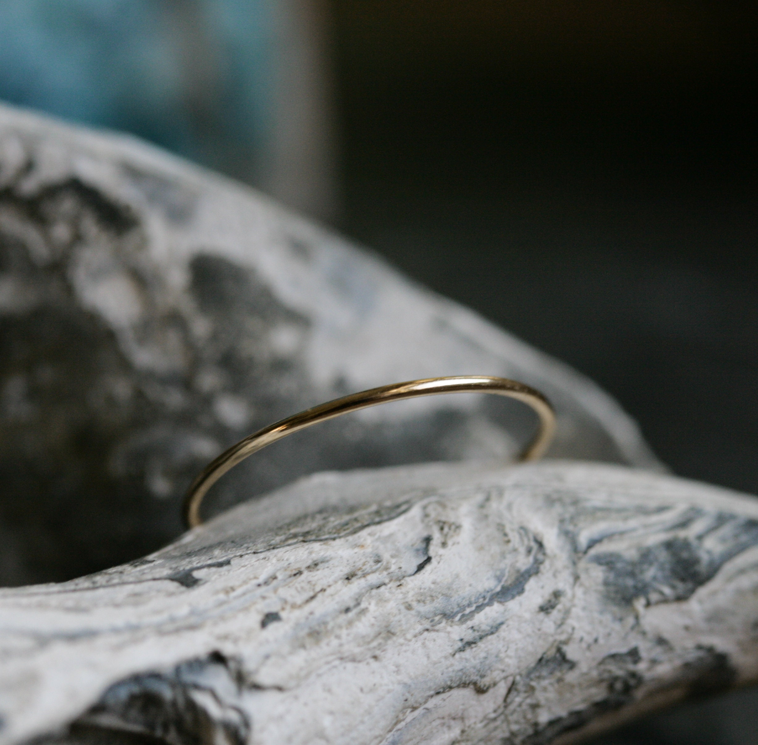 Stackable Slip Rings Dainty Stackable Rings- Thin Wedding Bands- Minimalist- Solid Gold ...
