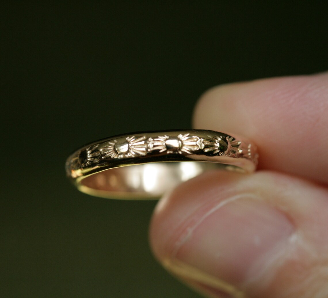 Hand Stamped Sun Ring- Sunshine Band- Positive Jewelry- Half Round ...