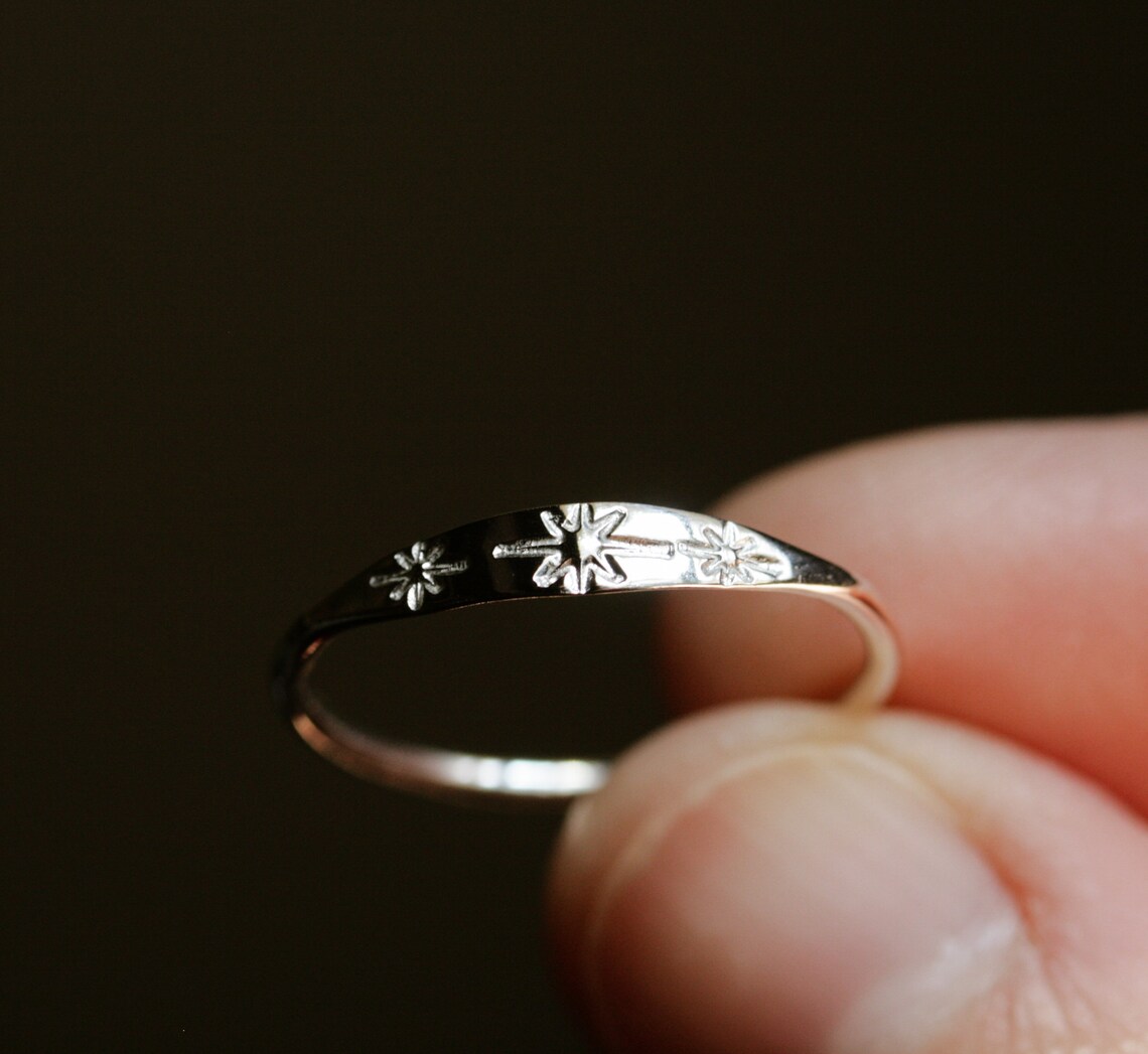 Hand Stamped Original Star Ring- North Star- Dainty Stacking- STARSHINE ...
