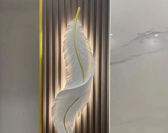 Modern LED Feather Wall Lamps Resin, wall decore design