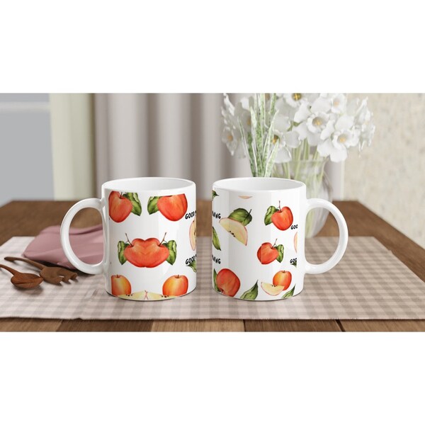 Mug en céramique de 11 oz avec pommes Bonne tasse de deuil