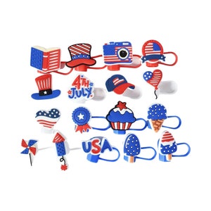 Patriotic- 4th of July- USA- straw topper 10mm