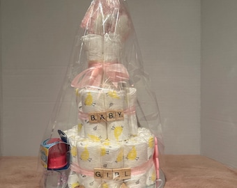 Nieuw babymeisje cadeau, luiertaart, mama to be cadeau, Bsby-douchecadeau