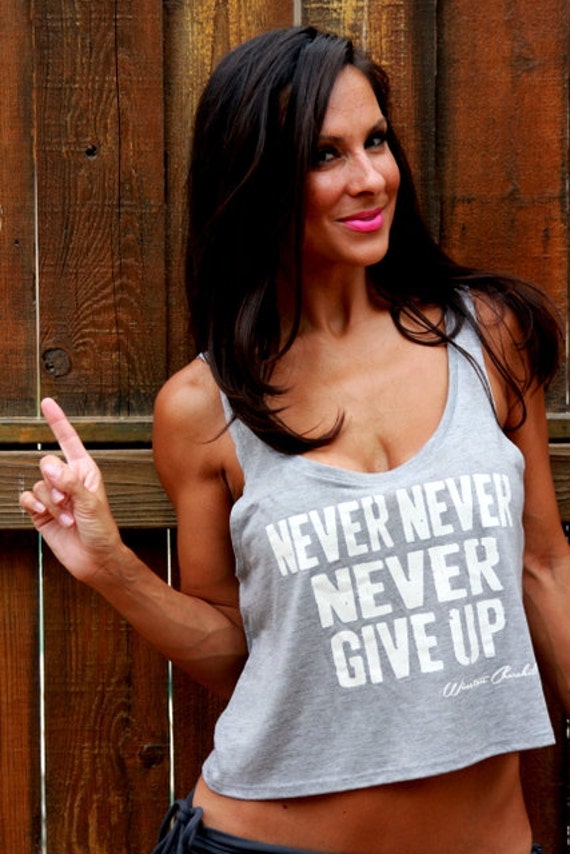 Items similar to Never Never Never Give Up...flowy crop lounge tank. on ...