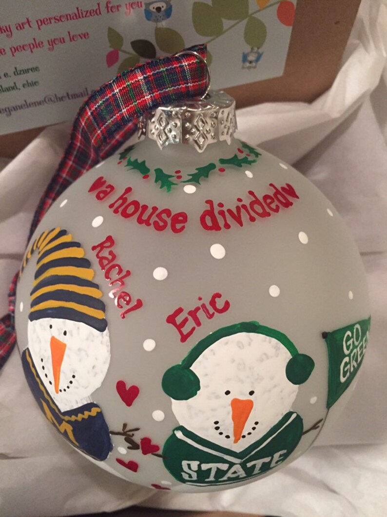 A House Divided Rivalry Ornament OSU/Michigan Etsy
