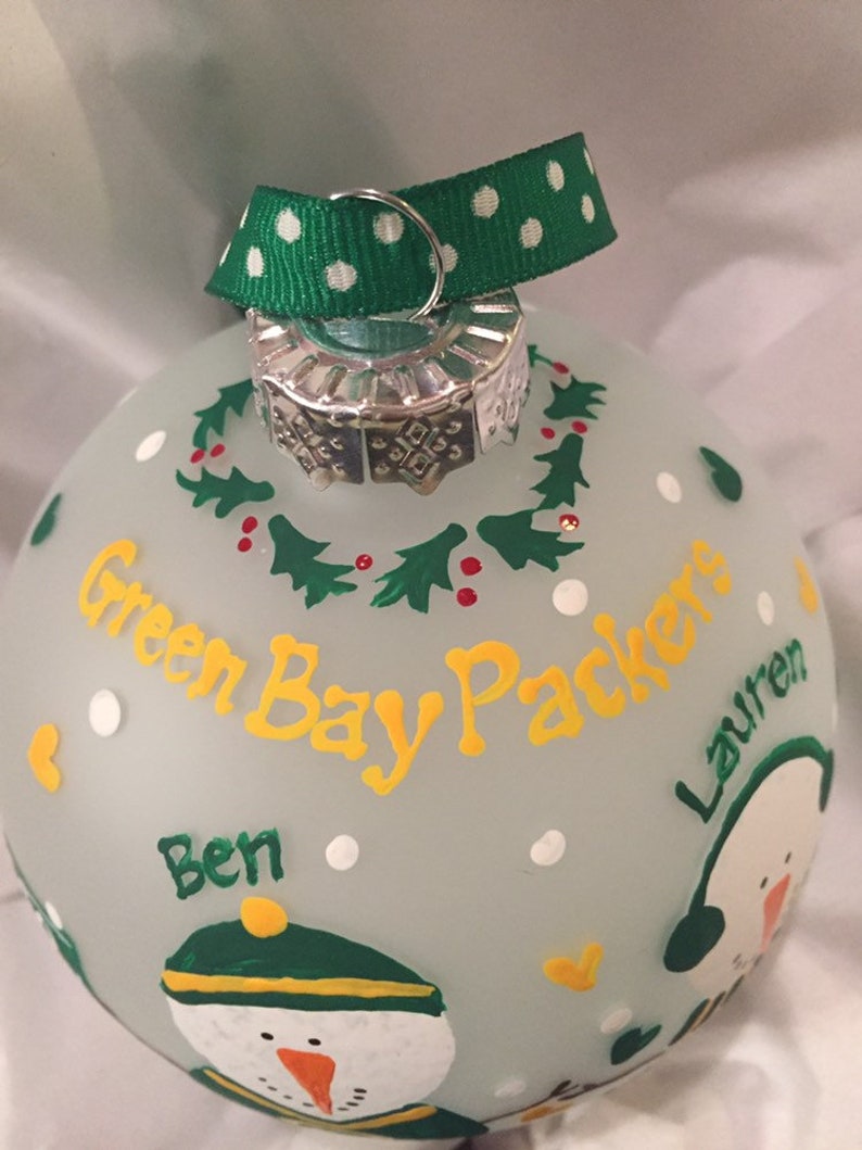 Green Bay Packers Handpainted Ornament Etsy