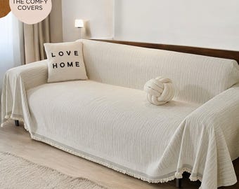 Chenille Sofa Throw Cover, Machine Washable Couch Protector