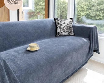 Chenille Sofa Throw-On, Soft Couch Cover for Pets, Large Size