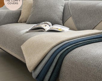 Sofa Dust Cover, Cotton Couch Cover, Linen Sofa Cover, Large Size Couch Cover, Home Decor Blanket, Couch Throw-On, Gift For Her
