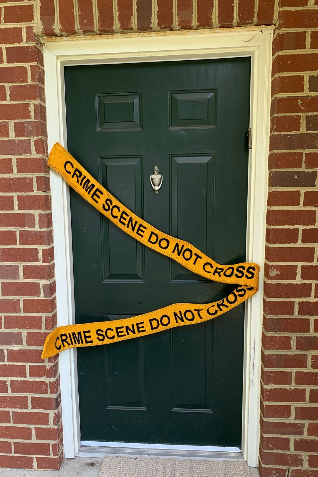 Crime Scene Scarf FREE SHIPPING, Long Scarf, Police Scarf, Crime Scene Tape Scarf, Black Yellow