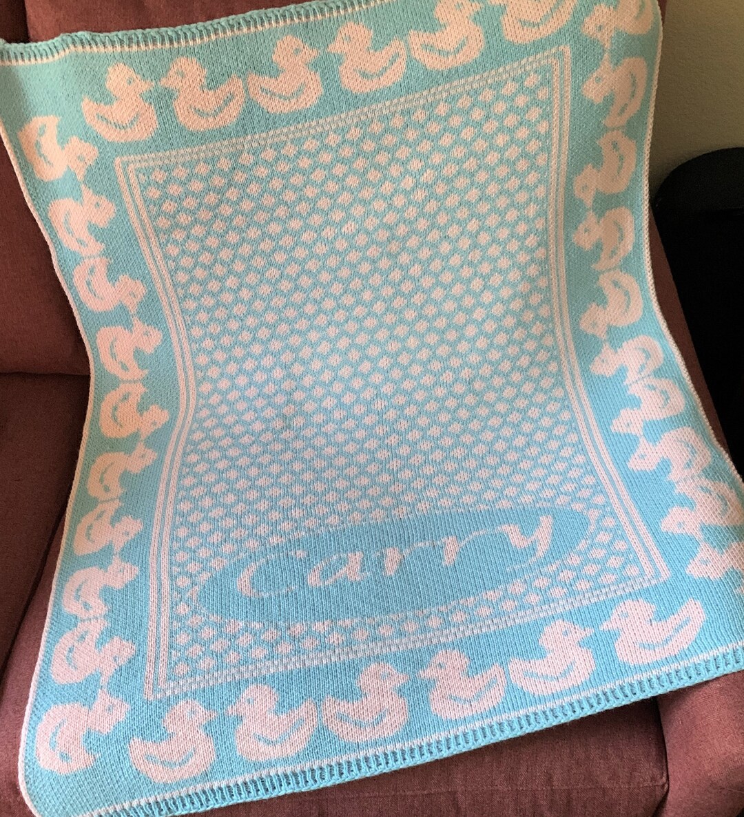 Personalized Duck Blanket FREE SHIPPING, Ducks, Custom Blanket, Name Blanket, Knit Blanket ...
