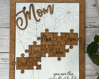 Puzzle sign for mom, mom gift from daughter, mom birthday gift, sentimental gift for mom, Christmas gift for mom, unique gift for mom