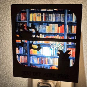 Book Lover Nightlight, Book shelf night light, Library Books Lamp Light, Bookshelf Night Light, Cozy Reading Decor, Read More night light image 7