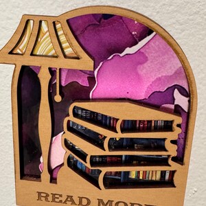 Book Lover Nightlight, Book shelf night light, Library Books Lamp Light, Bookshelf Night Light, Cozy Reading Decor, Read More night light image 13