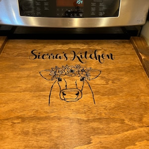 Bless This Mess Farmhouse Stove Top Board / Cow Stove Cover / Stovetop Cover  / Noodle Board / Cover for Stove / Rustic Kitchen Decor 