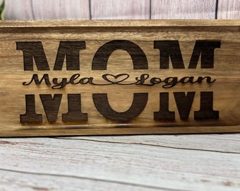 Mom and kids name signs, Catch all tray wood, Jewelry tray, engraved mom gift, engraved Mothers day gifts, gifts for mom from kids, Mom tray