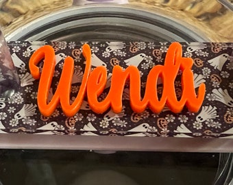 Stanley name plate for 40 oz, Stanley cup accessories, Halloween Stanley topper, Halloween Stanley nameplate, spooky season tumbler for her