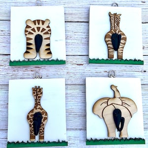 Animal Butt Sign, Animal Hooks Sign, Safari Nursery Sign, Nursery Room  Decor, Safari Nursery Decor, Baby Shower Gift, First Birthday Gift. 