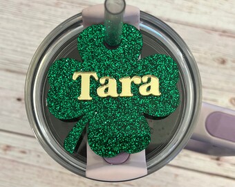 Shamrock Stanley nameplate digital file, shamrock name svg, Stanley nameplate laser file, St Patricks day nameplate svg, Irish nameplate svg