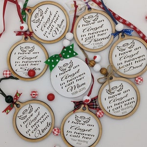 Ange ornement SVG, ange mémorial ornement fichier, ange Glowforge fichier, ornement de Noël SVG, Memorial Noël ornement Laser fichier SVG