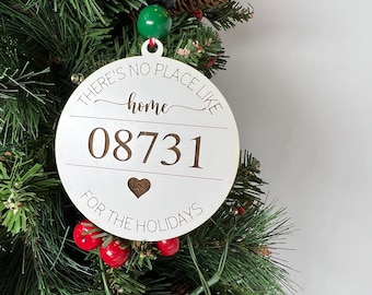 Zip Code Christmas Ornament, Home for the Holidays Ornament, No Place Like Home Ornament, new home ornament for couples, gift under 10