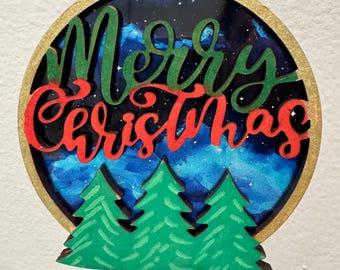 Julnattlampa, julnattlampa, jultomtenattlampa, juldekorationer, julgran i trä, nattlampa till jul
