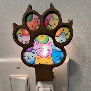 Cat night light, cat lady gifts, night light cat, nightlight gifts for cat lovers, cat mom gift night light, night light wooden, cat decor image 9
