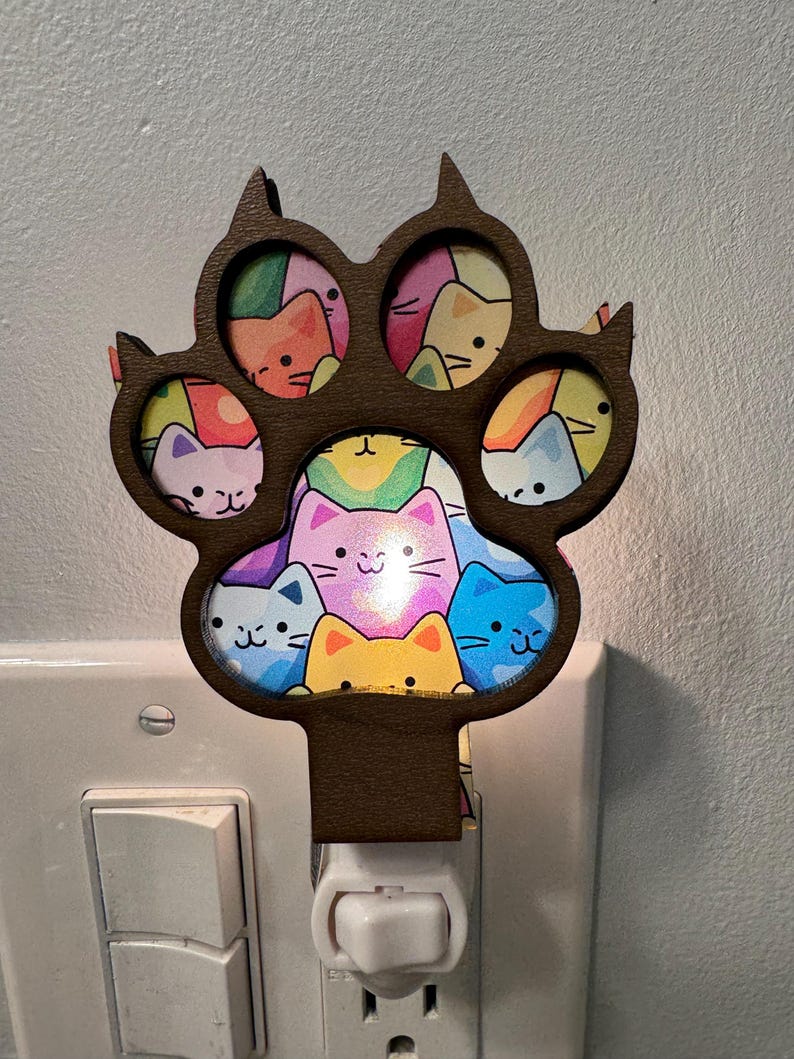 Cat night light, cat lady gifts, night light cat, nightlight gifts for cat lovers, cat mom gift night light, night light wooden, cat decor image 9