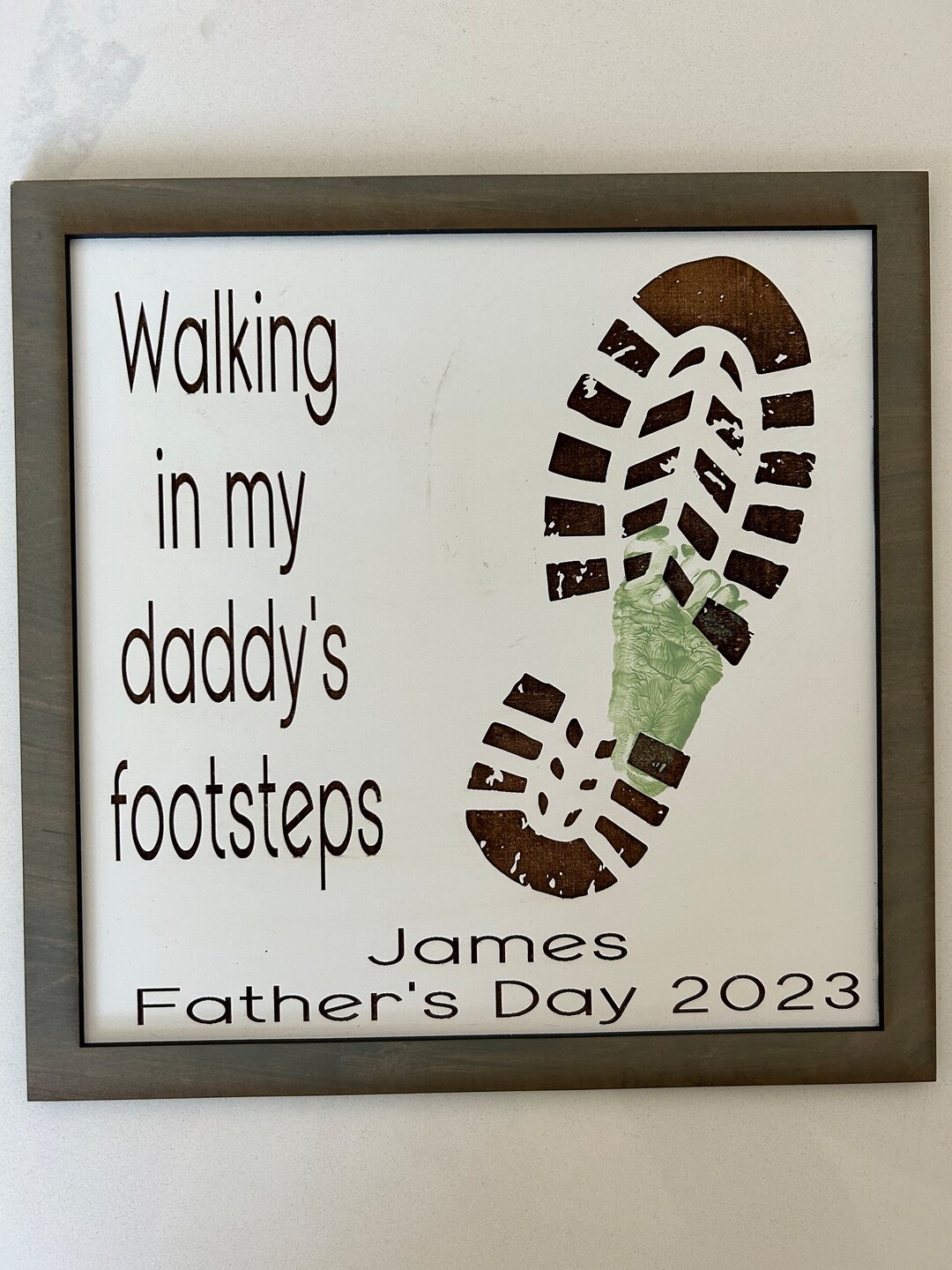 Walking in Daddys Footsteps Svg, Diy Footprint Sign Fathers Day File